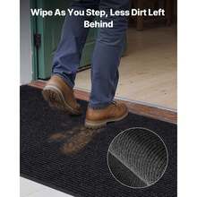 Front Door Mat, 8 X 4 Ft Commercial Floor Mat For Indoor And Outdoor, Stylish Striped Industrial Carpet With PVC Backing, Heavy Duty Washable Entry Rug For Hallway, Balcony, Garage, Grey - 8 x 4 英尺 - 查看 5