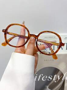 复古经典小框圆形透明镜片眼镜，男女皆宜的朋克艺术风高端街头风格眼镜 - 彩色 - 查看 8