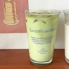 1/2/4pcs Elegant INS Style Glass Cups For Ice Coffee, Juice, Milk, Cocktails & Pearl Milk Tea - Durable, Hand Wash Only, Multi-Purpose Beverage Glasses With Sophisticated Design, Drink Serving Cups | Clear Drinkware | Reusable Cups, Coffee Cup - Green - View 8