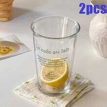 1/2/4pcs Elegant INS Style Glass Cups For Ice Coffee, Juice, Milk, Cocktails & Pearl Milk Tea - Durable, Hand Wash Only, Multi-Purpose Beverage Glasses With Sophisticated Design, Drink Serving Cups | Clear Drinkware | Reusable Cups, Coffee Cup - Green - View 16