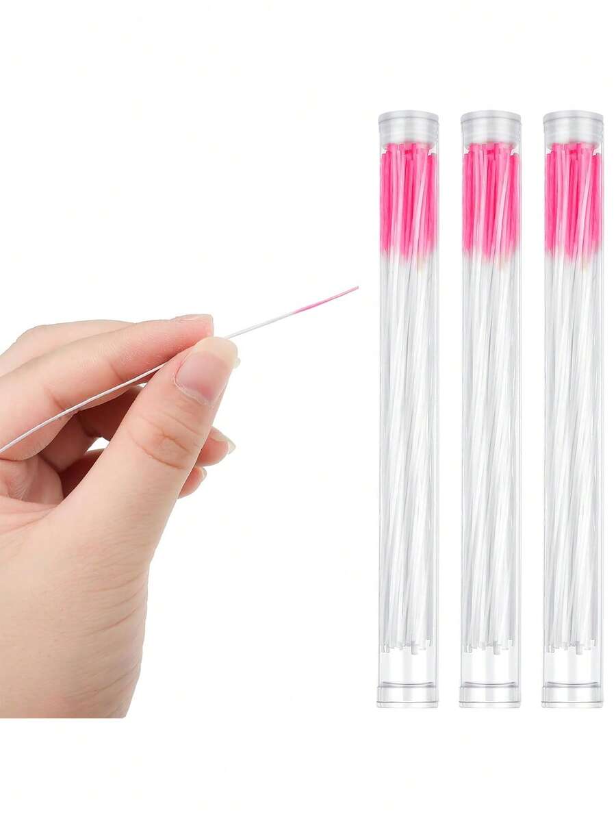 Disposable Piercing Cleaner Floss 3 Bottles - Rose Scent Ear Piercing Hole Cleaner, Odor Removal Aftercare Tool