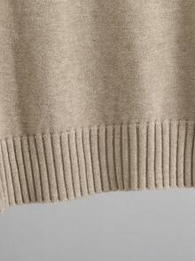 GIGOGOU Áo len cổ cao cơ bản mới dành cho nữ, kiểu dáng rộng rãi, tay dài, ấm áp và mềm mại, thích hợp cho mùa thu. - Màu Khaki - Xem 9