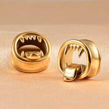 2件装316不锈钢万圣节怪兽耳扩，耳廓扩张器，耳洞饰品，女士新款礼物 - round-2 - 查看 25