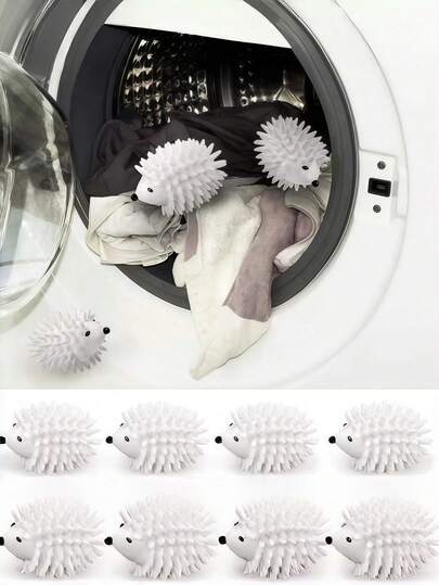 1 Pack Reusable Hedgehog Laundry Detergent & Dryer Balls - Cute Anti-Clumping Wrinkle-Free Plastic Laundry Helper For Washer & Dryer, Softening & Static Reduction, High-Quality Clothes Care, Laundry Accessories