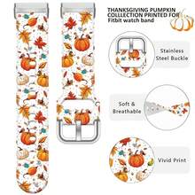 Compatible With Watch Band Fitbit Versa 3, Versa 4, Sense, Sense 2, Holiday Pattern Silicone Replacement Strap{Inchcolor_nameinch:InchAutumnColorWhiteinch,Inchsize_nameinch:InchForVersa4/Versa3/Sense2/Senseinch} - AutumnColorWhite - View 4