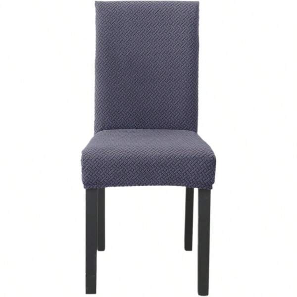 Modern Jacquard Dining Chair Covers Slate 2 Pcs Thick Fabric Stretch Fit Covers For Dining Chairs