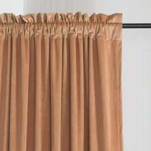 Olive Green Velvet Curtains 2 Panels Set, Block Light Thermal Insulated Rod Pocket Drapes For Bedroom And Living Room (52 X 63 Inch, Olive Green) - Peach - View 2