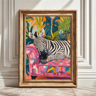 1 st Matisse Zebra på soffan konsttryck: Funky soffa väggdekoration posters kanvasmålning väggkonst rum heminredning orammade