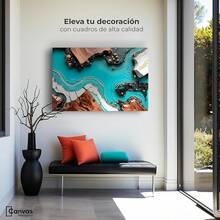 La revolución del lienzo |       Impresión de Pintura Decorativa en Lienzo |       abstracto |       Fusión artística |       Decoración de interiores |       Adecuado para Sala de Estar, Comedor, Dormitorio, Oficina Cuadro (140 x 70 cm, Panorámico) - 180 x 120 cm - Ver 3