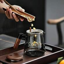 Thick & Heat-Resistant High Capacity Glass Teapot, Stainless Steel Filter, Suitable For Gas Stove, Induction Cooktop, Electric Stove, Portable Hand-Brew Tea Pot For Flower Tea, Black Tea, Pu-Erh Tea, Easy To Clean, Great For Living Room, Office, Tea Ceremony, Gift Or Personal Use - Multicolor - View 8