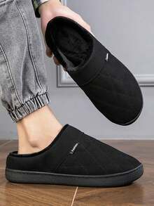 New Autumn/Winter Thermal Slippers, Warm Thick Plush Lining Indoor/Outdoor Unisex House Slippers For Men