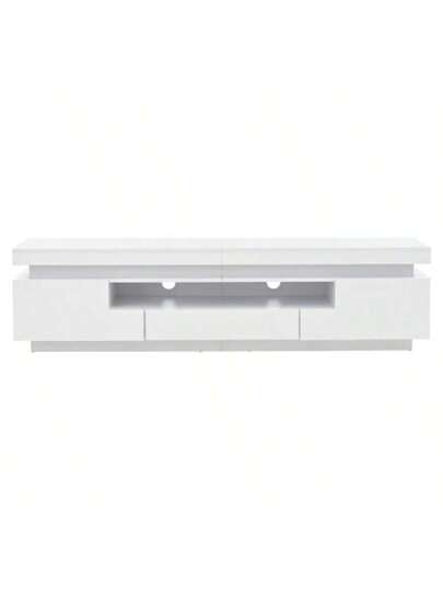 175*38*45cm Living Room TV Cabinet Shaped Cupboards Drawer, High Gloss LED Cabinet, Low Semi Open Storage Space, Free St ing TVs Up To 75 Inches view 10