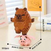 2288pcs Sakura Capybara-San Micro Particle Building Block Set, High Difficulty Assembly Blocks, Sakura Building Blocks Set, Capybara-San Building Blocks Set, Home Decor, Creative Building Block Display, Holiday Gift, Home Decor, Living Room Decor, Desk Decor, Adult Building Blocks Set, Christmas Gift, New Year Gift, Birthday Gift - Sakura Kapibala Hut - View 15