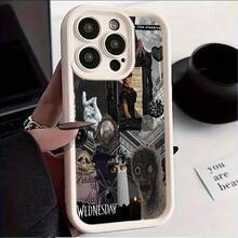 1 funda para móvil Wednesday-Addams-Diamond 2D, anti-caída compatible con iPhone 11, 12, 13, 14, 15 y 16 16PROMAX PLUS - diseño moderno y creativo, funda absorbente de impactos - Blanco - Ver 6