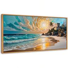 La revolución del lienzo |       Poder ilimitado |       Taulum con Marco |       Impresión de Pintura Decorativa en Lienzo |       Decoración interior (madera, 160 x 80 cm, vista panorámica) - Madera - Ver 7