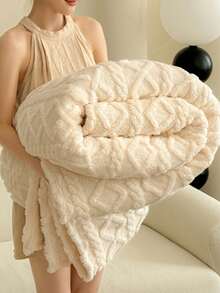 1/8件加厚提花绒毯，尺寸：90.55/78.74/70.87/59.06/39.37英寸，柔软保暖，双面可用，适用于客厅、卧室、宿舍装饰、秋季装饰、房间装饰，法兰绒、灯芯绒、雪尼尔面料