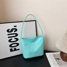 新款女士水桶包，简约休闲百搭手提包，尼龙材质女士单肩包，腋下包 - 彩色 - 查看 11