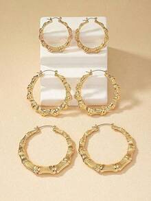 6pcs/Set Of Ultra-Light Earrings Suitable Parties And Daily Wear - vàng - Xem 1
