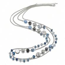 Noessla Layered Long Necklaces For Women Crystal Beaded Statement Necklace Sweater Silver Chain With Gifts Box Jewelry{Inchcolor_nameinch:InchBlueinch} - 藍色 - 查看 3