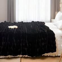 1条奢华仿貂绒毛毯，加厚双层柔软蓬松，触感如云朵般柔软，适用于家居、客厅、卧室、沙发等场所，也是提升家居生活品质的绝佳礼物。 - 黑色 - 查看 4