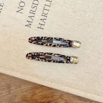 豹纹休闲亚克力豹纹豌豆BB夹刘海侧包发夹高端发夹BB夹侧发夹，爪夹，发夹，发卡