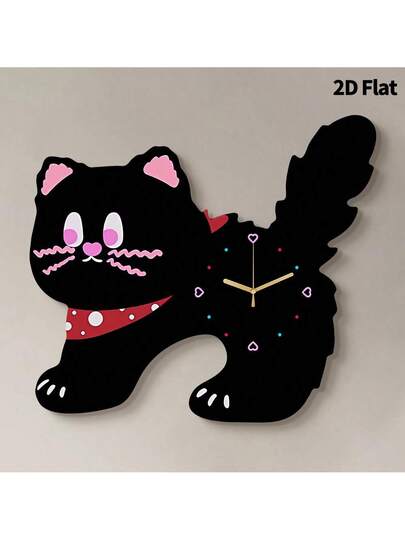 2D Flat 1pc Creative Schattige Home ation Animals Wand Clock, Ultra Quiet Quartz Movement, No Ticking Sound, Painting Klok Living Room, Bedroom Office, able Horloge view 11