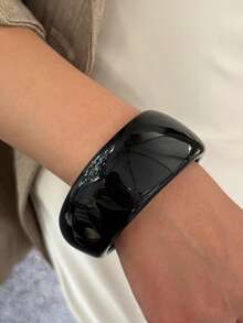 1pc/2pcs Minimalist Fashion Versatile Bracelet, Black & Silver Color, Suitable For Various Occasions - Black - View 3