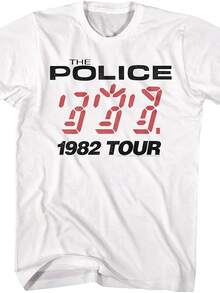 The  British Rock Band 1982 Tour White Adult T-Shirt Tee - 款式4 - 查看 1
