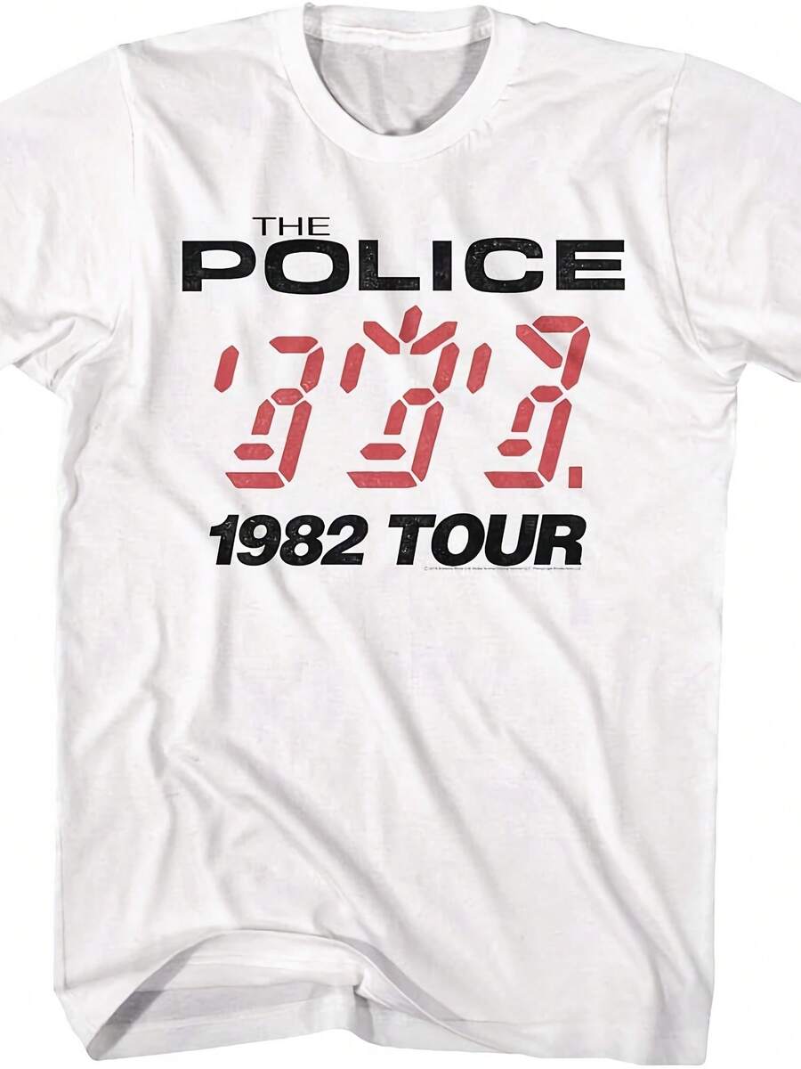 The  British Rock Band 1982 Tour White Adult T-Shirt Tee - 款式4 - 查看 1