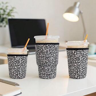 Återanvändbart isolerat lock för iskaffe/kalla drycker, Mugghållare i polypropylen, Isolerat lock till dryckeskopp, Lock till kaffekopp, Återanvändbar hylsa till iskaffe/isolator för kalla drycker, Mugghållare i neopren, Isolerande handskar för varma/kalla drycker som håller dina drycker färska längre.