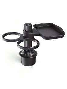 1pc DIRRFIE 360° Rotating Car Cup Holder Tray - ABS Multi-Functional Dining Table With Detachable Plate & Swivel Tray, Adjustable Base, Double Cup Holders, No Battery Needed For Vehicle Interior Accessories, Cup Holder For Car, Vehicle Dining Accessory, Stylish Dining Tray, Smooth Finish Tray - Black - View 13