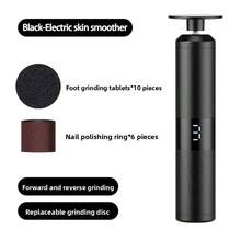 New Multi-Gear Adjustable Foot File, Foot & Hand Care Nail Trimmer & Polisher, Type-C LCD Display Electric Foot Grinder, 1800mAh Rechargeable Battery