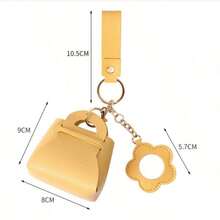 Carteira mini quadrada em couro PU, modelo 2026, com decoração floral espelhada, textura multicolorida, compacta e portátil para moedas, cartões, dinheiro e chaveiros. Acessório versátil para o dia a dia.