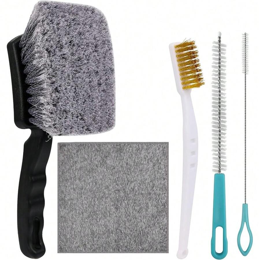 5 Count Bird Bath Brush Kit,  1P Hard Silk Bristle Bird Bath Cleaner Brush, 2P Hummingbird Feeder Cleaning Scrub, 1P Steel Wire Scrub, 1P Clean-Cloth To Hummingbird Feeders, Bath Feeders - Mặc định - Xem 1