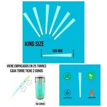 Conos preenrollados 50 piezas Veganos quema Lenta Accesorios para fumar King Size 109 MM Papel para liar MORADO - inicial - Ver 1