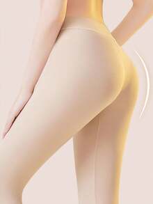 Conjunto de 2 Calças Térmicas Ultrafinas Sem Costura, Calças Justas Elásticas de Cintura Alta para Outono e Inverno, Roupa Íntima Feminina e Pijama