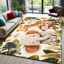 1件儿童卡通图案地毯，装饰地毯，创意趣味设计，多种颜色可选