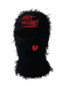 1 件男士骑行拉法帽，户外防风面罩情人节帽子秋季服装 - 黑紅 - 查看 3