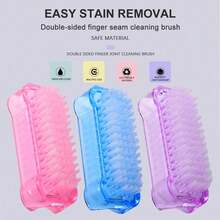 3支/1支双面美甲清洁刷 - 无香型，鬃毛美甲刷，脚趾甲护理工具，呵护指甲健康