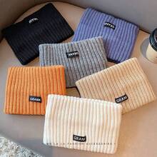 Christmas Reindeer Knit Scarf For Girls, Autumn/Winter, Korean Style, Versatile, Thick, Warm, Neck Protector, Wool Scarf