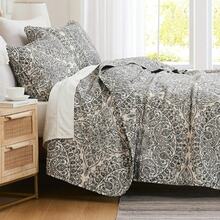 Full/Queen Quilt Bedding Set, Microfiber Quilts Queen Size, Coverlet, Stain & Pet Hair Resistant Bedding, Full Size Bedspread With 2 Pillow Shams, Bone, 2025 - 32 - 阿散蒂灰 - 查看 1