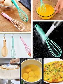4/2/1pc Silicone Mini Whisk - Perfect For Adults - Ideal For Mixing, Whipping, Stirring And Blending - Essential Baking Tool And Kitchen Gadget - Back To School Supplies - Suitable For Chocolate, Eggs, Cream, Butter - Multicolor - View 4