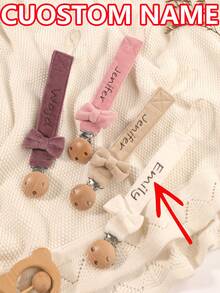 2个装个性化婴儿奶嘴夹，可爱波点印花，可定制图案，男女宝宝通用，通用安抚奶嘴夹，适合万圣节、洗礼、感恩节、圣诞节礼物、婴儿派对礼物、家庭装饰礼物等。