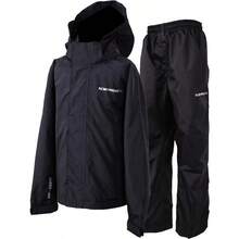 Rain Suit Jacket + Pants 100% Waterproof Breathable Taped Seam 10000mm 3000gm YKK Zipper - Black - View 1