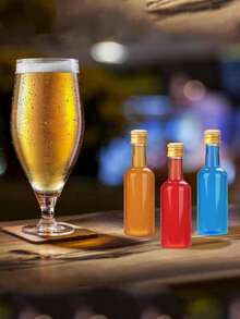 1/2/5/10pcs Mini Liquor Bottles,0.83oz 1.7oz 3.3oz Plastic Empty Miniature Bottle With Golden Cover Screw Caps, Small Shot Bottles, Drink Containers Wine Bottles Reusable Empty Spirit Bottle Juice Bottles Alcohol Bottles Sauce Bottles, Available In A Variety Of Colors And Sizes, For Weddings Parties, Christmas Day Party Supplies Perfect For Bathroom Travel, Outdoor Camping, Wedding Parties And Business Travel, Easy To Carry - Nhiều màu - Xem 9