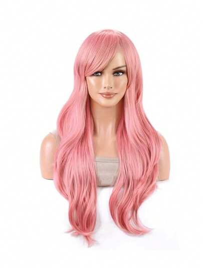 شعر مستعار مجعد طويل 70سم للتنكر من ألياف اصطناعية بأسلوب كرتوني باروكة