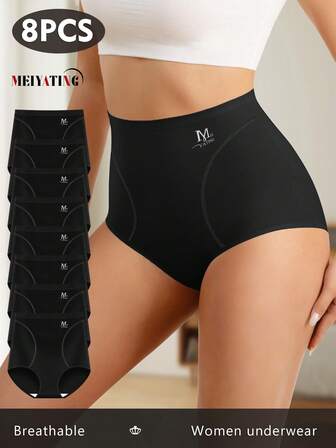 8 st/pack kvinnor med hög midja sömlösa trosor, Shapewear skulpteringsbyxor, lätta för sommaren