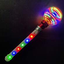 1個 LED 手持旋轉造型燈 LED 閃爍燈 彩色魔杖 旋轉魔球棒 聖誕生日派對用品 隨機顏色 - 彩色 - 查看 7