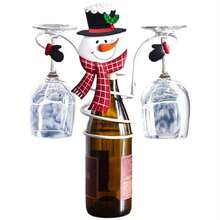 1 buc, Suporturi pentru sticle și pahare de vin de Crăciun - Suporturi decorative pentru vin în formă de Moș Crăciun și om de zăpadă, Afișaje pentru masă de sărbători, Decorațiuni pentru mese de sărbători și Cadouri excelente