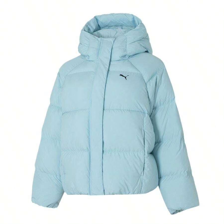 Women's Hooded Down Down Jacket, Cotton & Down, Travel, Outdoor, Casual, Commute, Style 691045-47 - Tropical Lake Blue - View 1